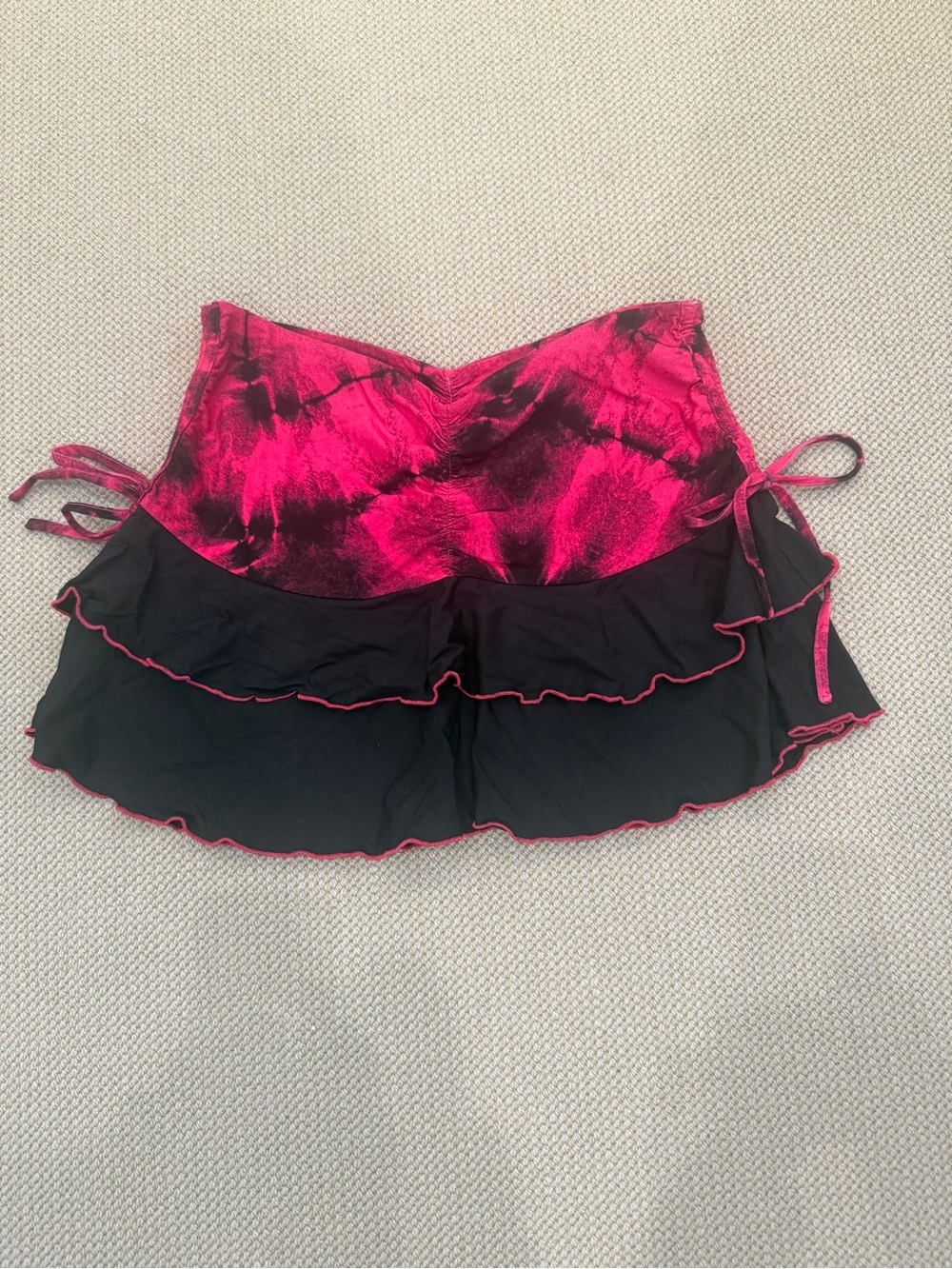 I AM GIA Pink Tie-Dye Ruffle Skirt